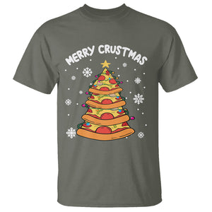 Merry Crustmas Pizza Christmas Tree Xmas T Shirt TS09 Printyourwear