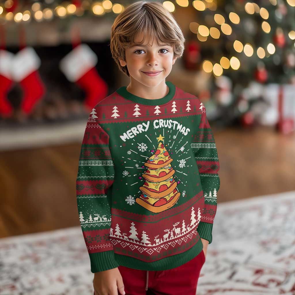Funny Xmas Pizza Lover Ugly Christmas Sweater Merry Crustmas Pizza Christmas Tree TS09 Christmas Print Your Wear