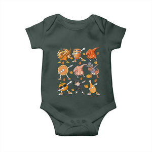 Funny Thanksgiving Baby Onesie Dabbing Turkey T Rex Pilgrim Pumpkin Pie TS09 Print Your Wear