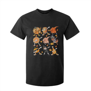 Funny Thanksgiving T Shirt For Kid Dabbing Turkey T Rex Pilgrim Pumpkin Pie TS09 Black Print Your Wear