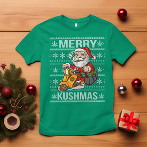 Merry Kushmas Christmas Ugly Santa Smoking Cannabis Weed 420 T Shirt TS09 Irish Green Printyourwear