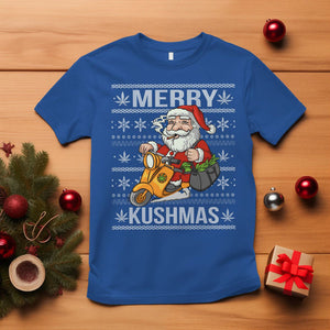 Merry Kushmas Christmas Ugly Santa Smoking Cannabis Weed 420 T Shirt TS09 Royal Blue Printyourwear