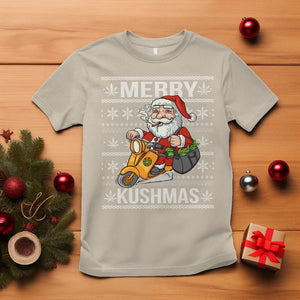 Merry Kushmas Christmas Ugly Santa Smoking Cannabis Weed 420 T Shirt TS09 Sand Printyourwear