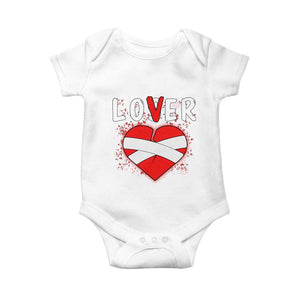 Broken Heart Lover Or Loser Single Day Anti Valentine Baby Onesie TS09 White Print Your Wear