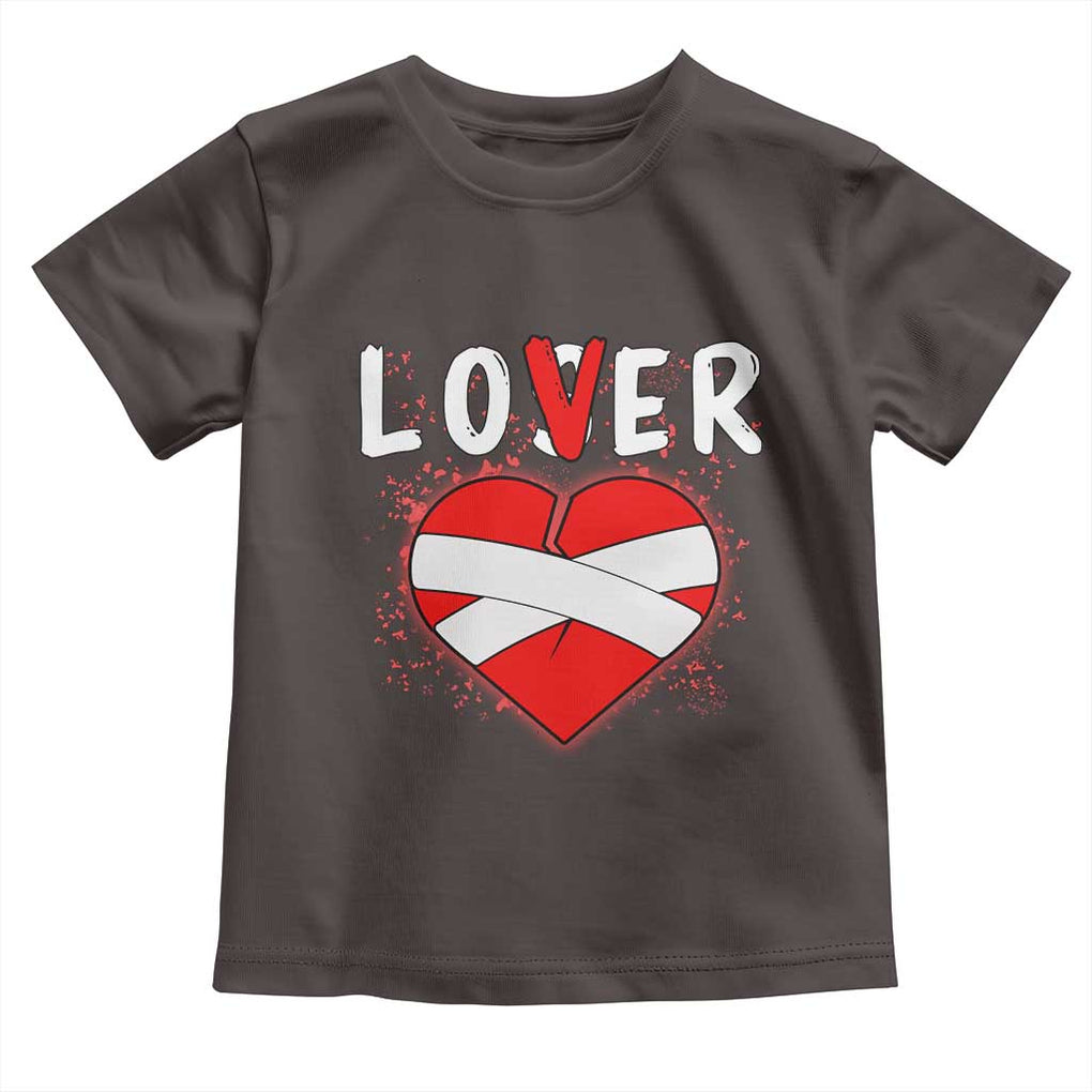 Broken Heart Lover Or Loser Single Day Anti Valentine Toddler T Shirt TS09 Dark Chocolate Print Your Wear