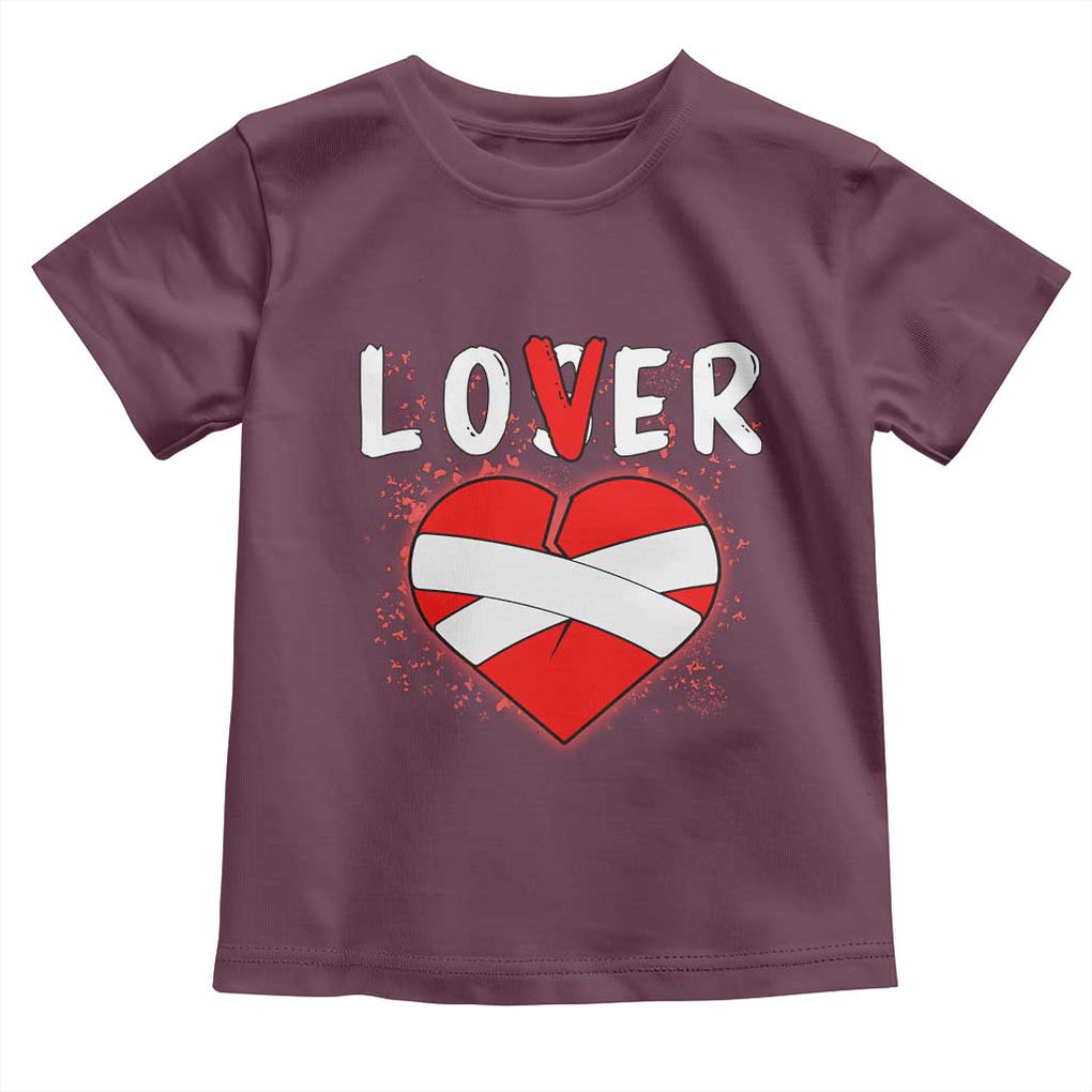 Broken Heart Lover Or Loser Single Day Anti Valentine Toddler T Shirt TS09 Maroon Print Your Wear