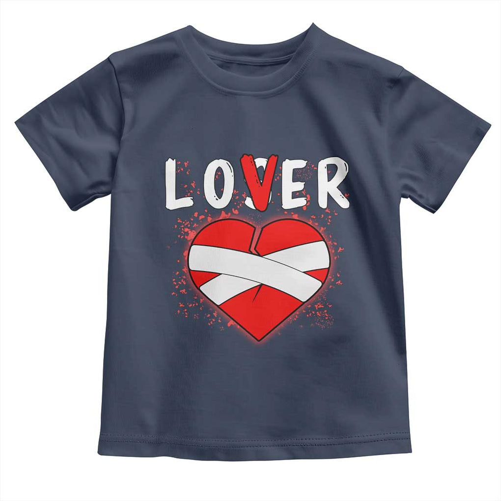 Broken Heart Lover Or Loser Single Day Anti Valentine Toddler T Shirt TS09 Navy Print Your Wear
