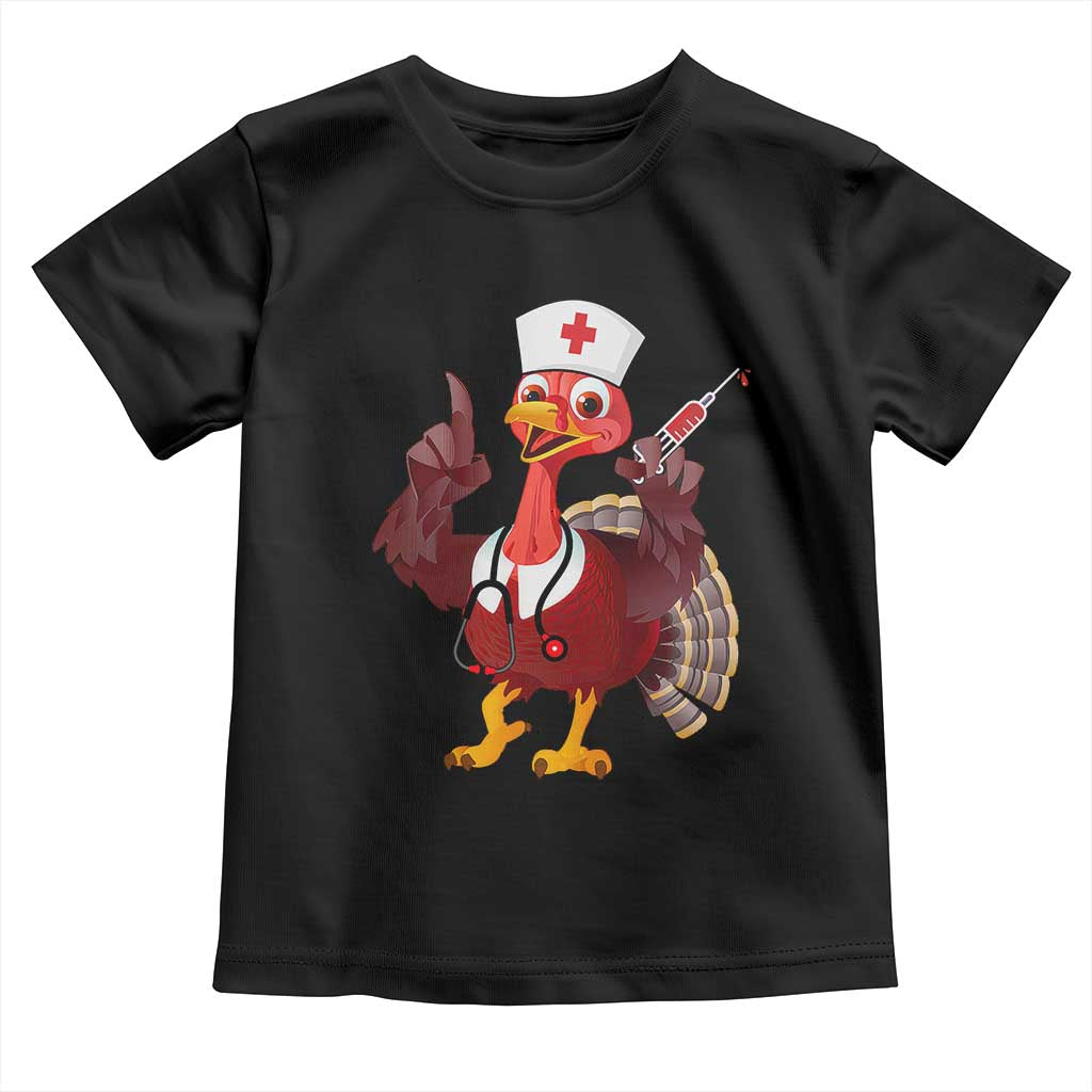 Turkey Nurse Thanksgiving Stethoscope Syringe Baby Shirt TS09 Black Print Your Wear