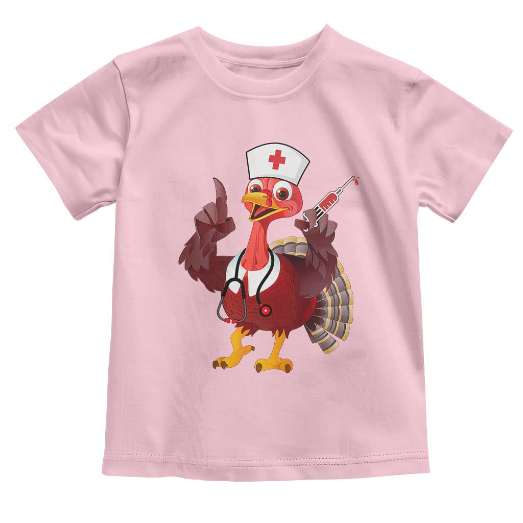 Turkey Nurse Thanksgiving Stethoscope Syringe Baby Shirt TS09 Light Pink Print Your Wear