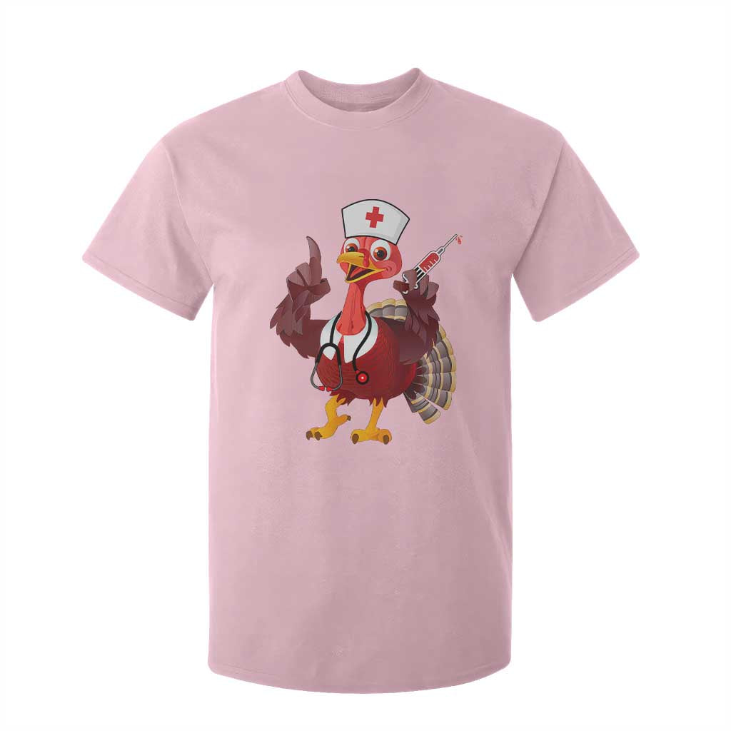 Turkey Nurse Thanksgiving Stethoscope Syringe T Shirt For Kid TS09 Light Pink Print Your Wear