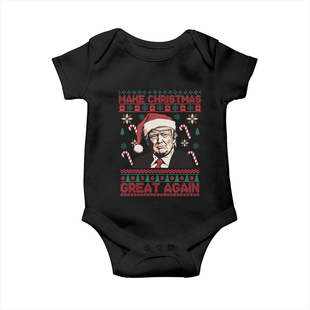 Funny Christmas Trump Baby Onesie Make Christmas Great Again TS09 Black Print Your Wear
