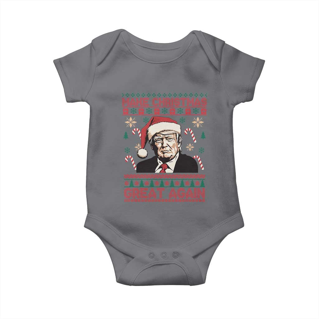 Funny Christmas Trump Baby Onesie Make Christmas Great Again TS09 Charcoal Print Your Wear