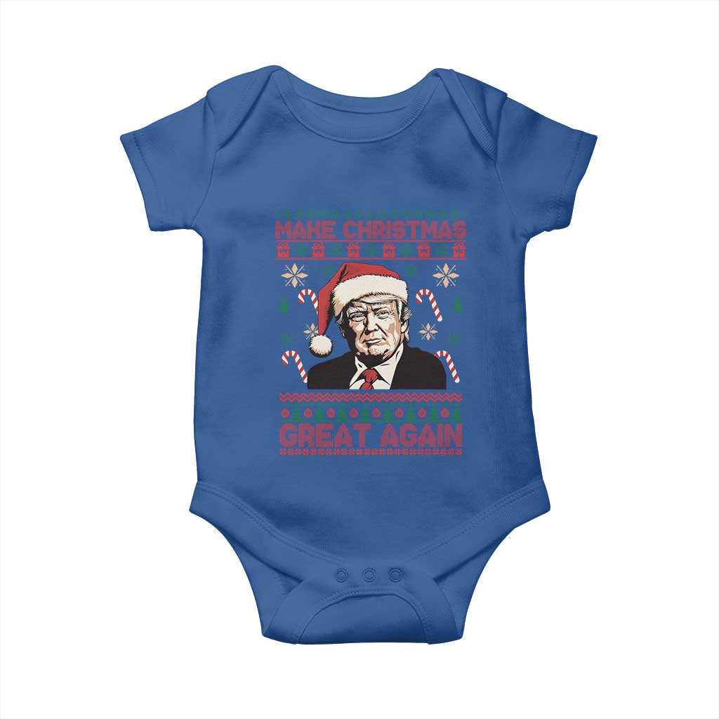 Funny Christmas Trump Baby Onesie Make Christmas Great Again TS09 Royal Blue Print Your Wear