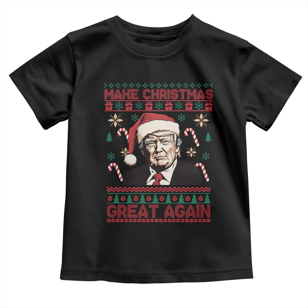 Funny Christmas Trump Baby Shirt Make Christmas Great Again TS09 Black Print Your Wear
