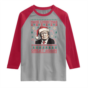 Funny Christmas Trump Raglan Shirt Make Christmas Great Again TS09 Sport Gray Red Print Your Wear