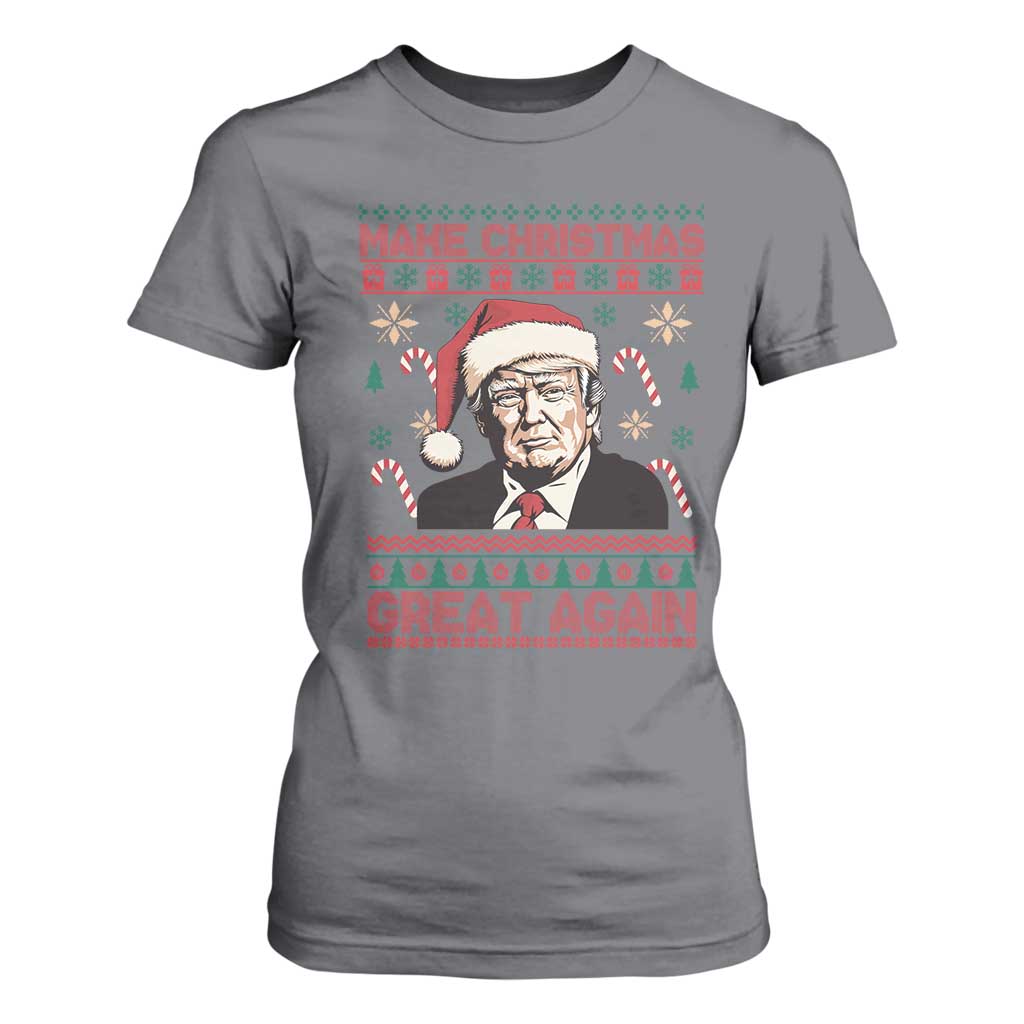 Funny Christmas Trump T Shirt For Women Make Christmas Great Again TS09 Charcoal Print Your Wear