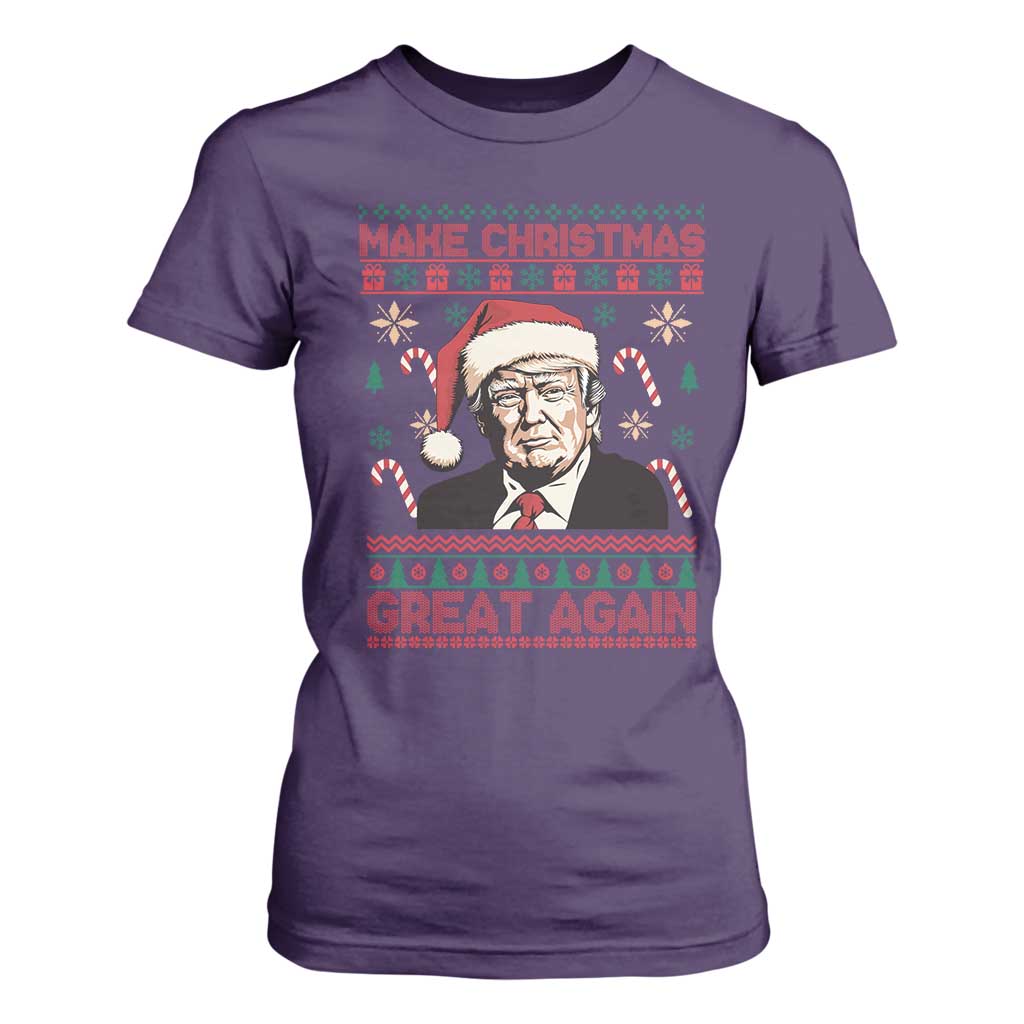 Funny Christmas Trump T Shirt For Women Make Christmas Great Again TS09 Purple Print Your Wear