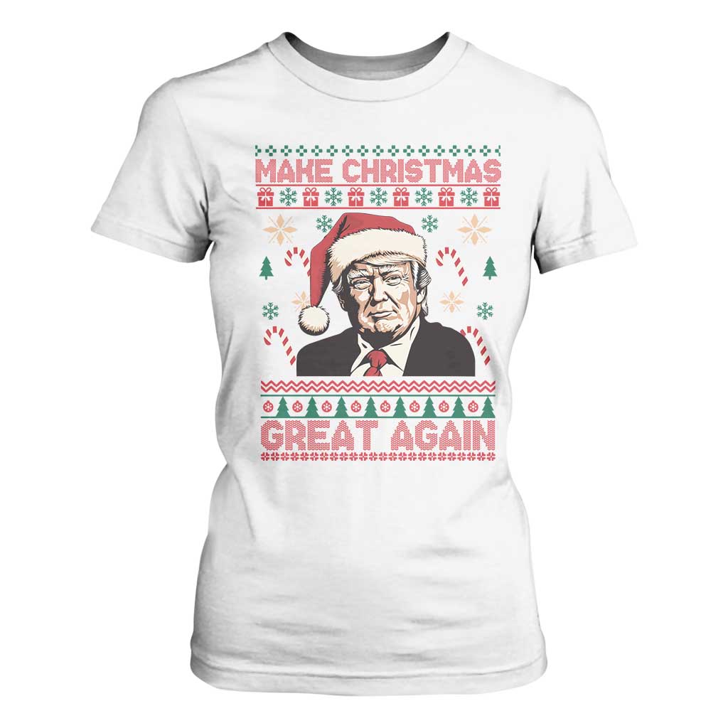 Funny Christmas Trump T Shirt For Women Make Christmas Great Again TS09 White Print Your Wear