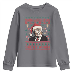 Funny Christmas Trump Youth Sweatshirt Make Christmas Great Again TS09 Charcoal Print Your Wear