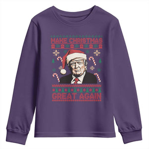 Funny Christmas Trump Youth Sweatshirt Make Christmas Great Again TS09 Purple Print Your Wear
