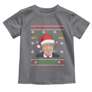 Funny Christmas Is All About Trump Baby Shirt TS09 Charcoal Print Your Wear
