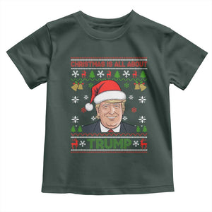 Funny Christmas Is All About Trump Baby Shirt TS09 Dark Forest Green Print Your Wear