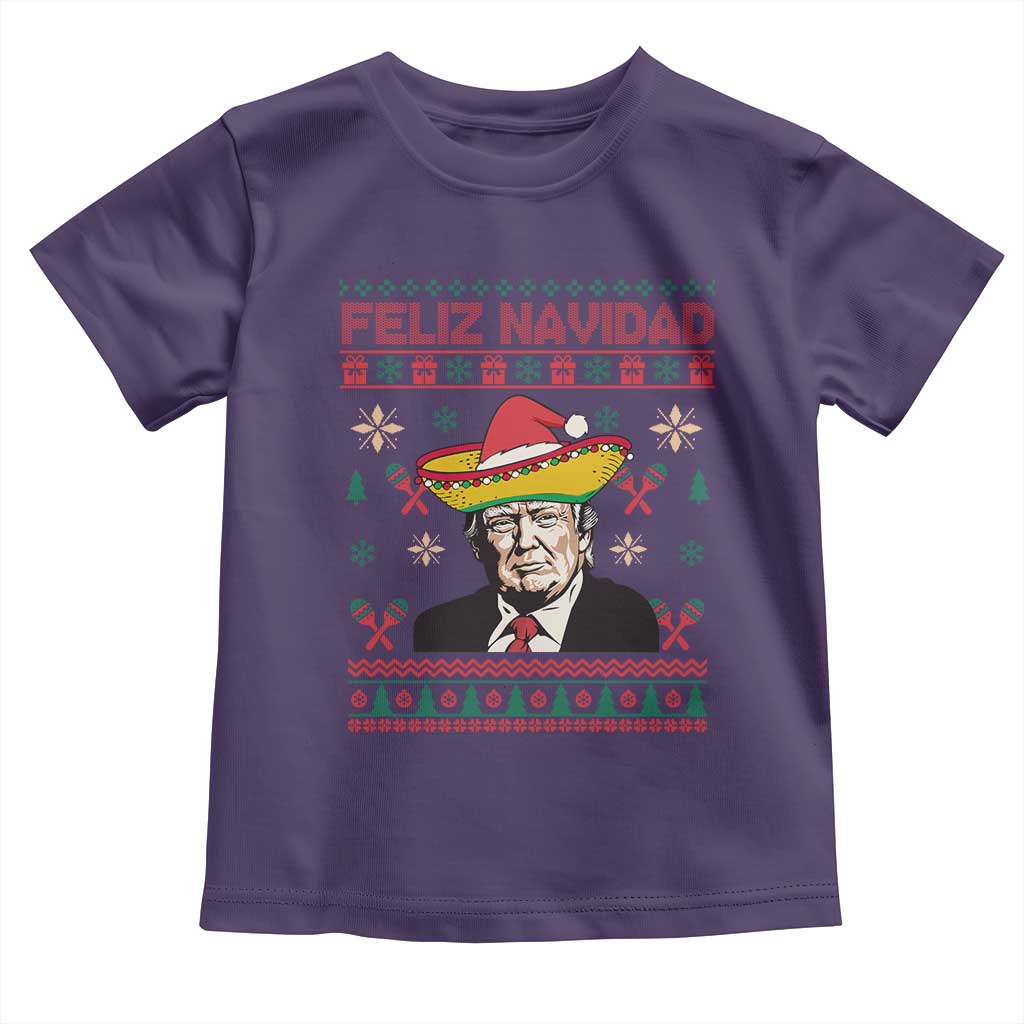 Funny Mexico Christmas Trump Baby Shirt Feliz Navidad Mexican Sombrero Santa TS09 Purple Print Your Wear