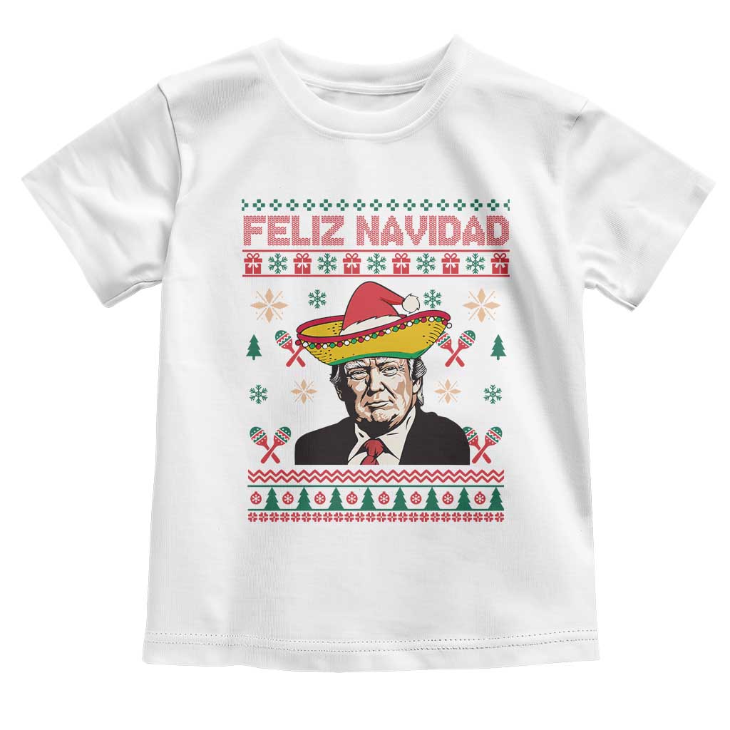 Funny Mexico Christmas Trump Baby Shirt Feliz Navidad Mexican Sombrero Santa TS09 White Print Your Wear