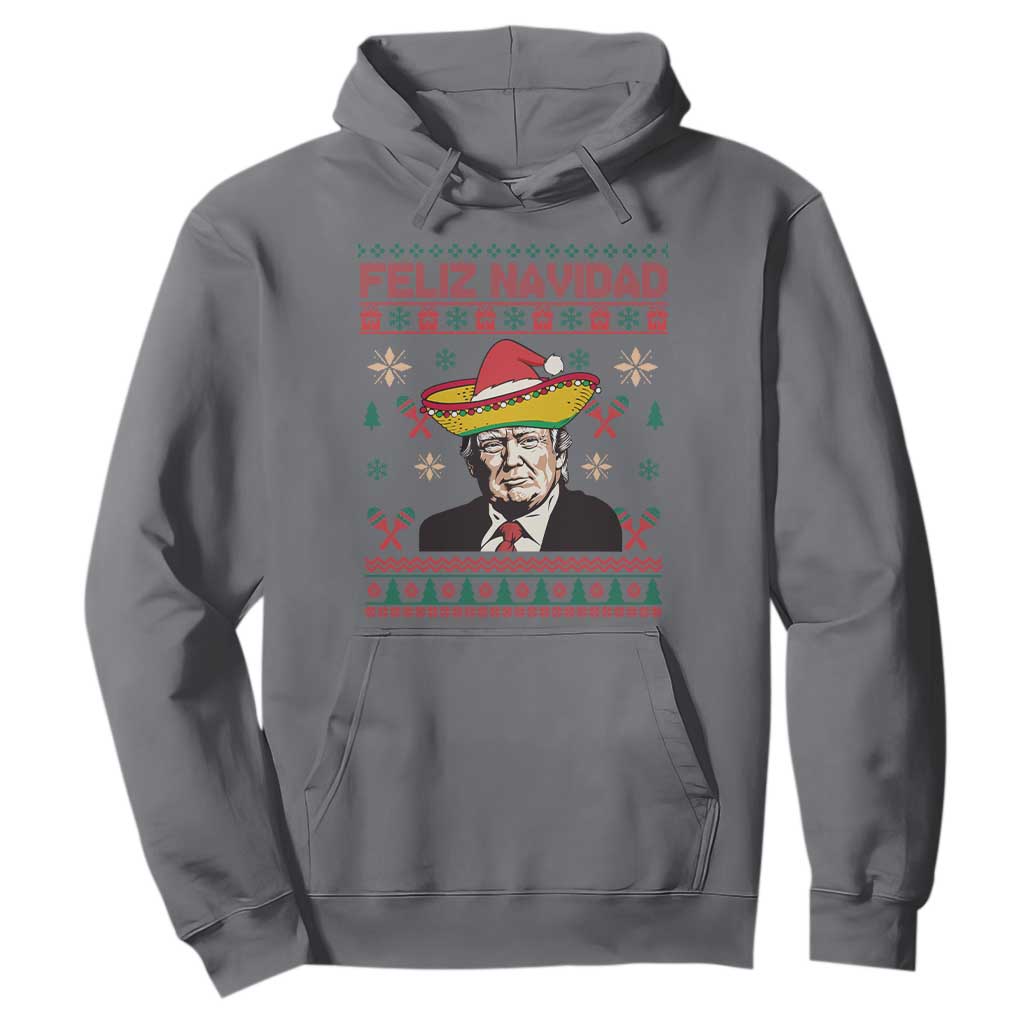Funny Mexico Christmas Trump Hoodie Feliz Navidad Mexican Sombrero Santa TS09 Charcoal Print Your Wear