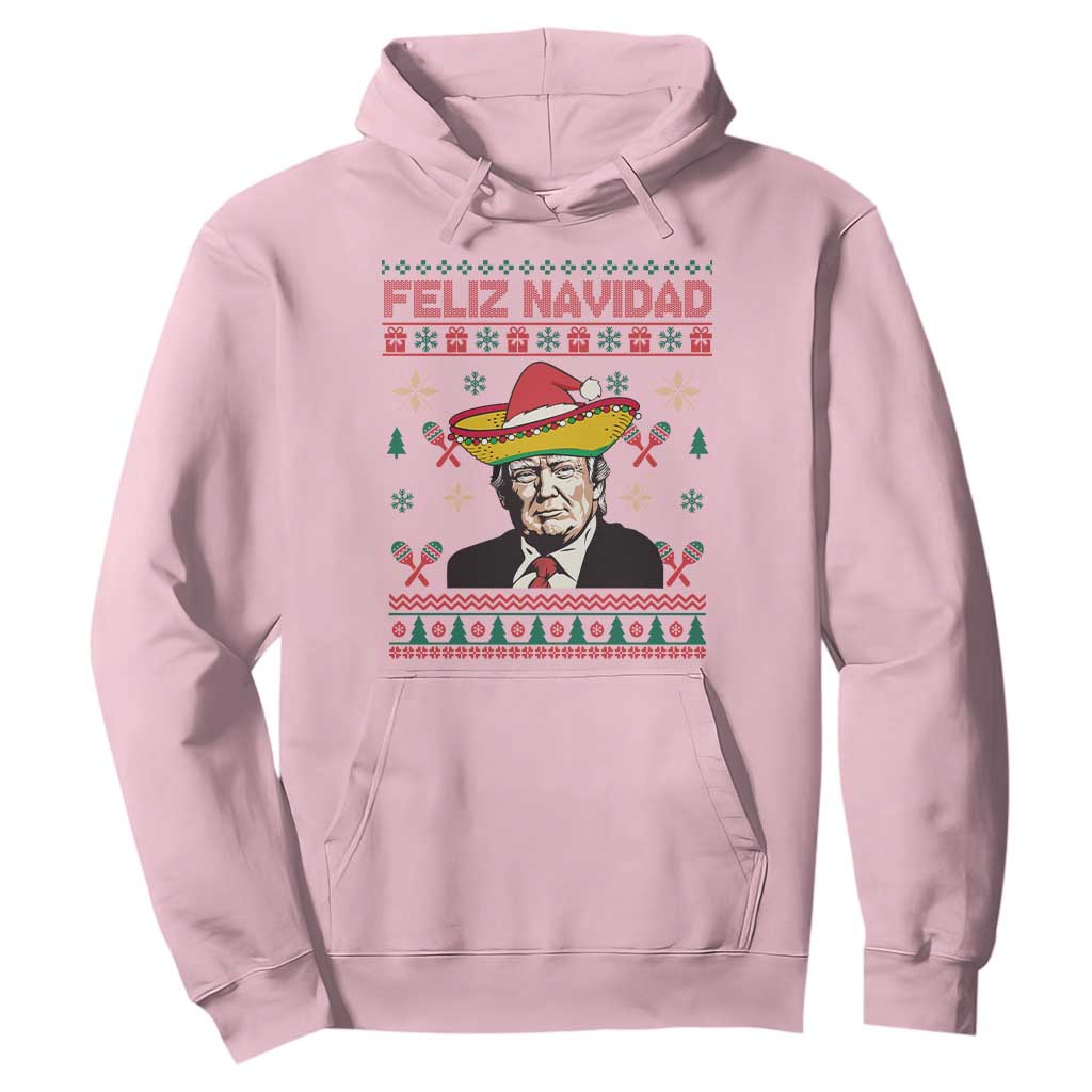 Funny Mexico Christmas Trump Hoodie Feliz Navidad Mexican Sombrero Santa TS09 Light Pink Print Your Wear