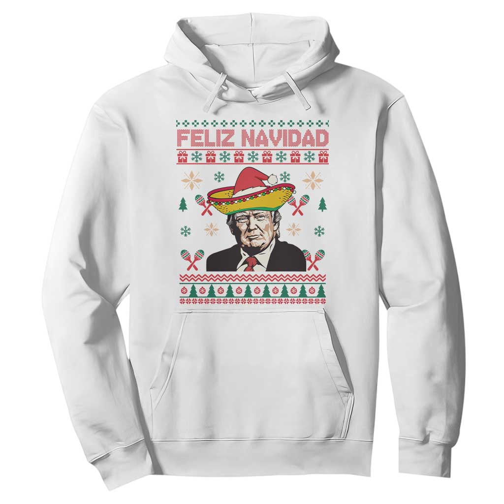 Funny Mexico Christmas Trump Hoodie Feliz Navidad Mexican Sombrero Santa TS09 White Print Your Wear