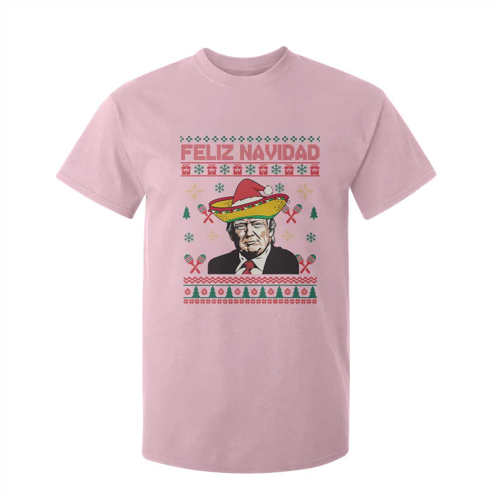 Funny Mexico Christmas Trump T Shirt For Kid Feliz Navidad Mexican Sombrero Santa TS09 Light Pink Print Your Wear
