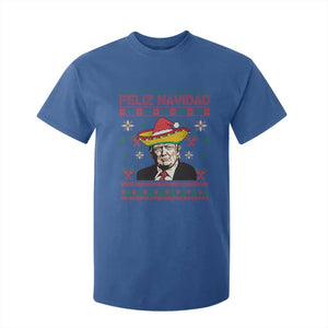 Funny Mexico Christmas Trump T Shirt For Kid Feliz Navidad Mexican Sombrero Santa TS09 Royal Blue Print Your Wear
