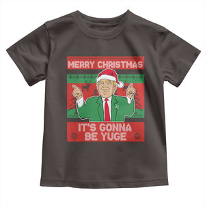 Funny Xmas Trump Baby Shirt Merry Christmas It's Gonna Be Yuge TS09 Dark Chocolate Print Your Wear
