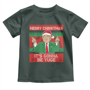 Funny Xmas Trump Baby Shirt Merry Christmas It's Gonna Be Yuge TS09 Dark Forest Green Print Your Wear