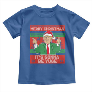 Funny Xmas Trump Baby Shirt Merry Christmas It's Gonna Be Yuge TS09 Royal Blue Print Your Wear