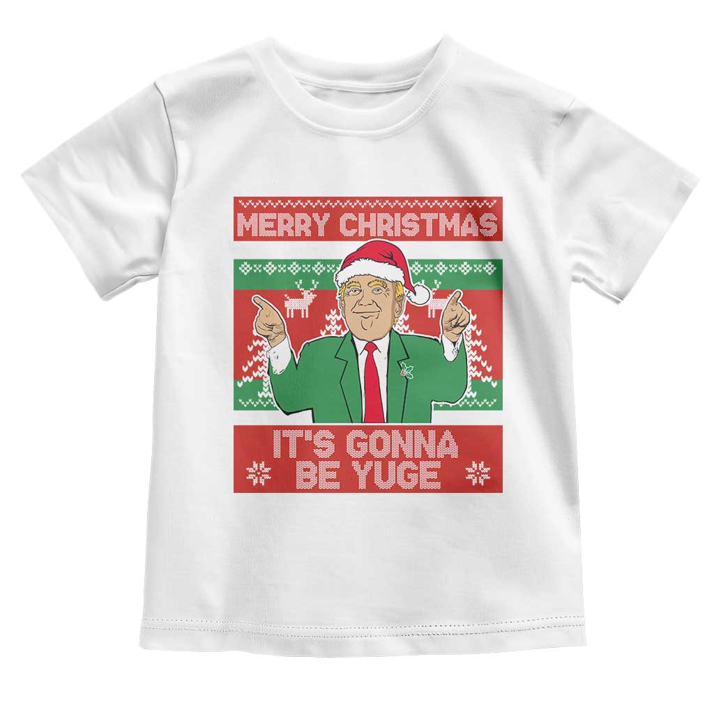Funny Xmas Trump Baby Shirt Merry Christmas It's Gonna Be Yuge TS09 White Print Your Wear
