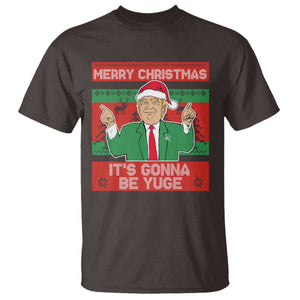 Funny Xmas Trump T Shirt Merry Christmas It's Gonna Be Yuge TS09 Dark Chocolate Print Your Wear