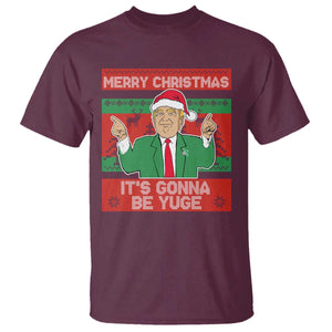 Funny Xmas Trump T Shirt Merry Christmas It's Gonna Be Yuge TS09 Maroon Print Your Wear