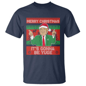 Funny Xmas Trump T Shirt Merry Christmas It's Gonna Be Yuge TS09 Navy Print Your Wear