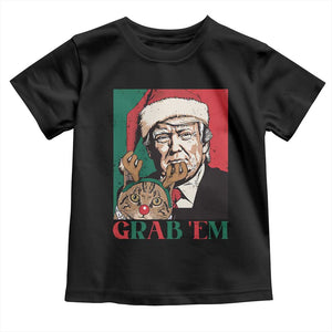 Funny Christmas Trump Baby Shirt Grab 'em Trump Hug Reindeer Cat TS09 Black Print Your Wear