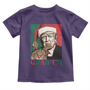 Funny Christmas Trump Baby Shirt Grab 'em Trump Hug Reindeer Cat TS09 Purple Print Your Wear