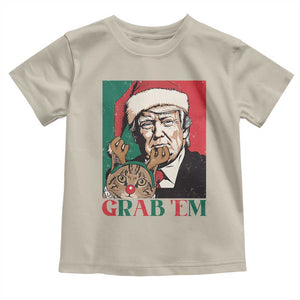 Funny Christmas Trump Baby Shirt Grab 'em Trump Hug Reindeer Cat TS09 Sand Print Your Wear