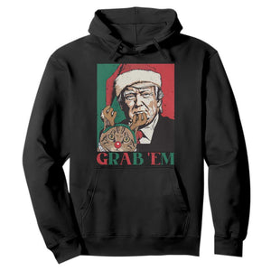 Funny Christmas Trump Hoodie Grab 'em Trump Hug Reindeer Cat TS09 Black Print Your Wear
