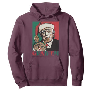 Funny Christmas Trump Hoodie Grab 'em Trump Hug Reindeer Cat TS09 Maroon Print Your Wear