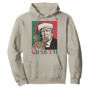 Funny Christmas Trump Hoodie Grab 'em Trump Hug Reindeer Cat TS09 Sand Print Your Wear