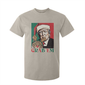 Funny Christmas Trump T Shirt For Kid Grab 'em Trump Hug Reindeer Cat TS09 Sand Print Your Wear