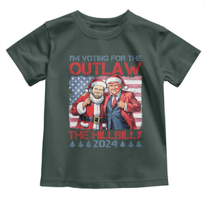 Christmas Trump Vance 2024 Baby Shirt I Voting For The Outlaw and The Hillbilly TS09 Dark Forest Green Print Your Wear