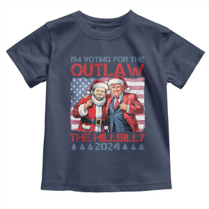 Christmas Trump Vance 2024 Baby Shirt I Voting For The Outlaw and The Hillbilly TS09 Navy Print Your Wear