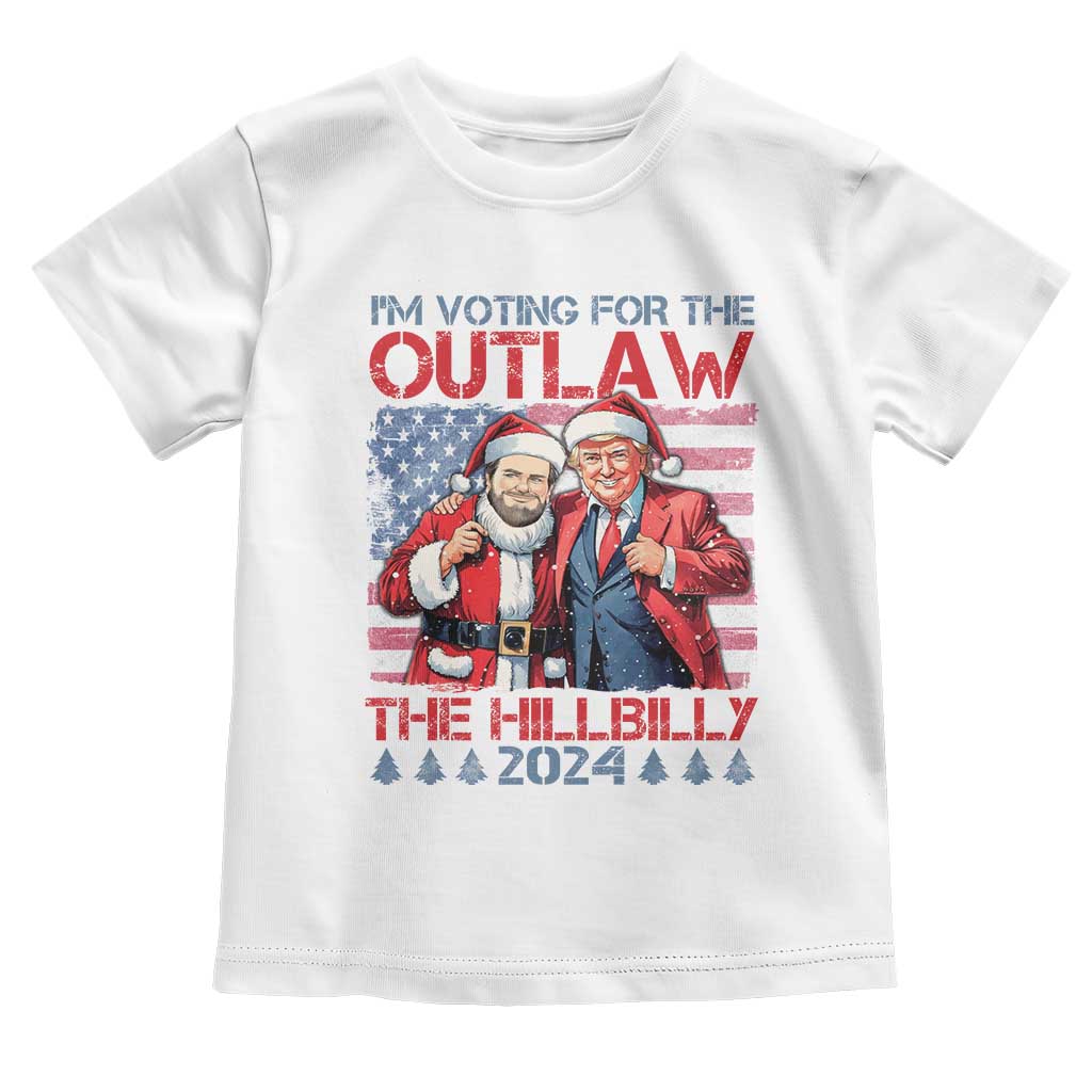 Christmas Trump Vance 2024 Baby Shirt I Voting For The Outlaw and The Hillbilly TS09 White Print Your Wear